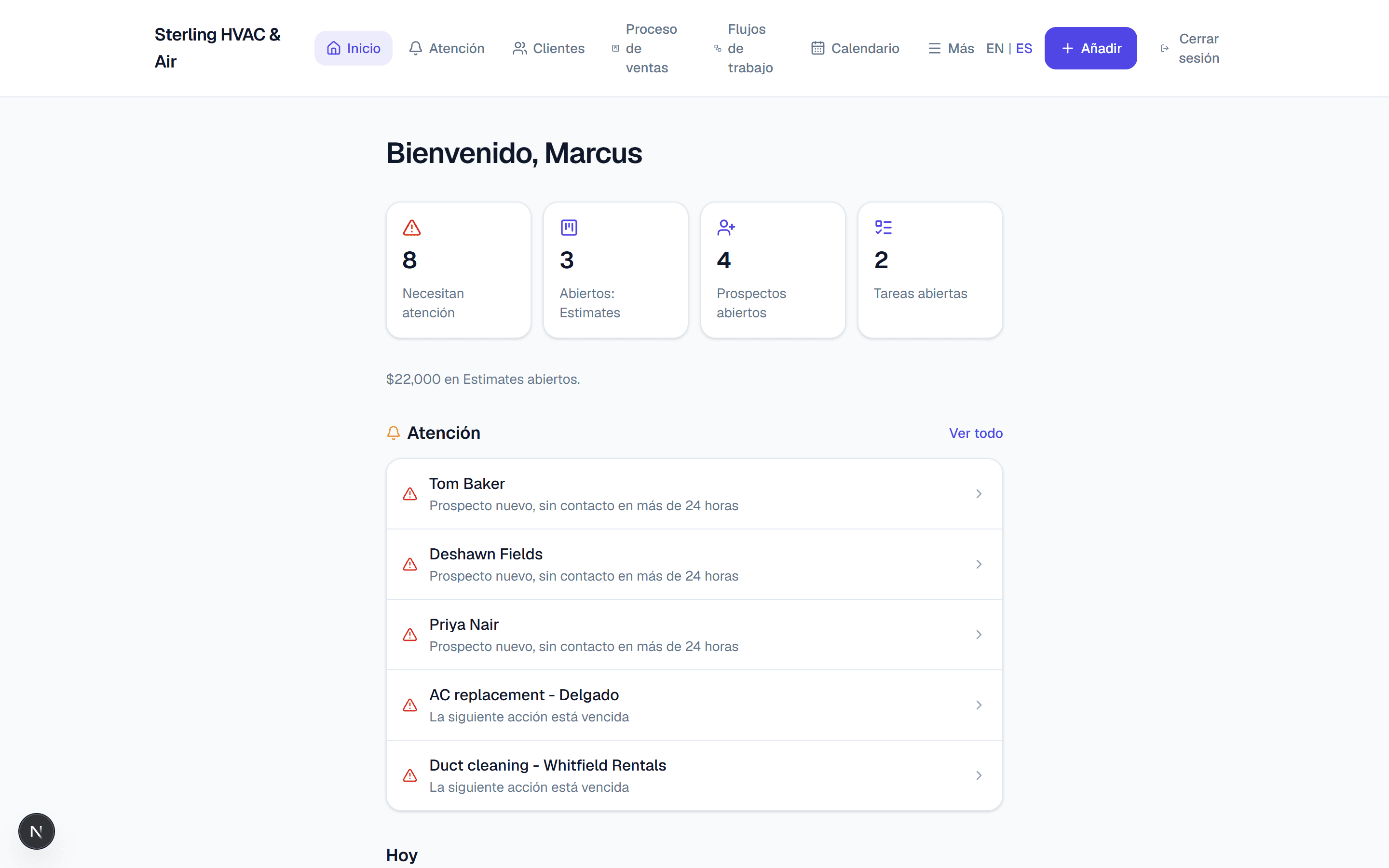 Attenli dashboard